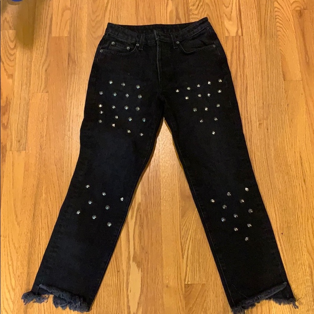 Black stud jeans